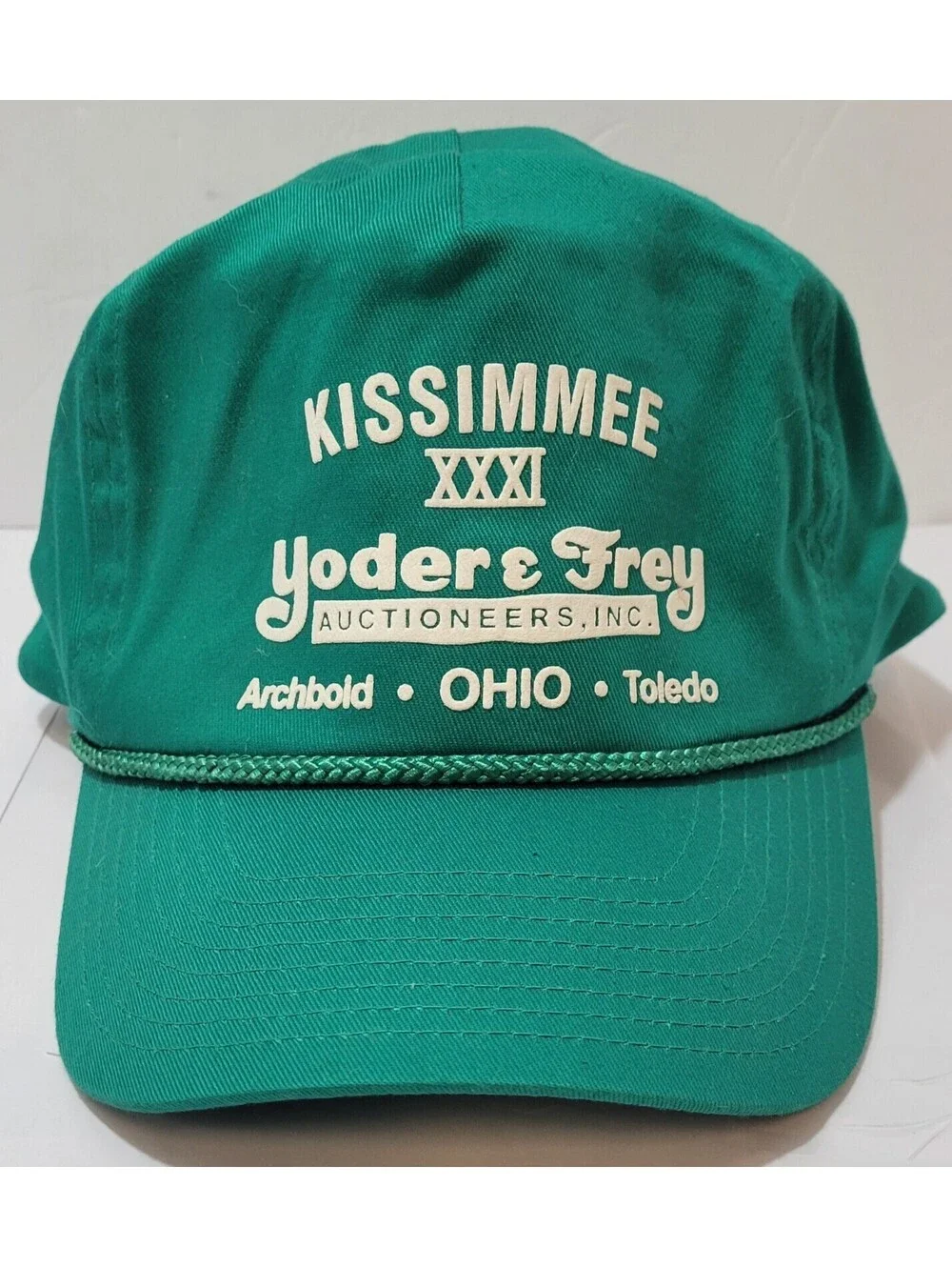 Kissimmee XXXI Yoder & Frey Auctioneers, Inc. Ohio Snapback Green Cap Hat